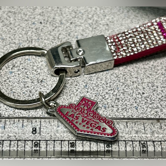 Las Vegas Pink Rhinestone Keychain/wristlet - Picture 7 of 10